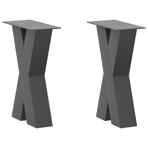 Vidaxl Pieds De Table Basse Forme De X 2 Pcs Anthracite 28x(42-43) Cm