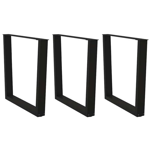 Vidaxl Pieds De Table À Manger Forme De V 3 Pcs Noir 90x(72-73,3) Cm