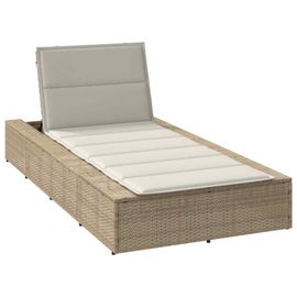 Vidaxl Transat Avec Coussin Flottant Beige Résine Tressée