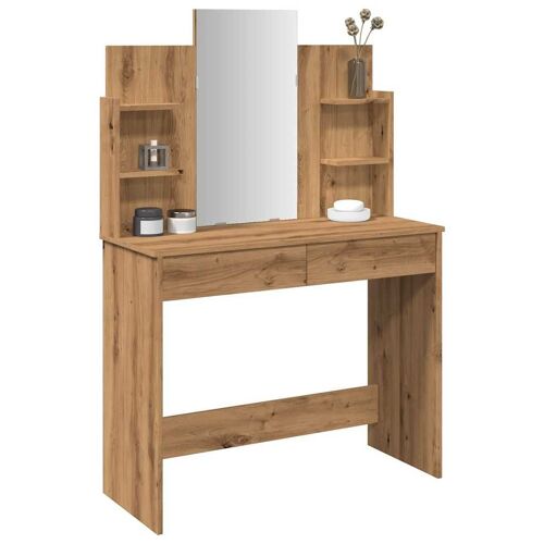 vidaXL Coiffeuse avec miroir chêne artisanal 96x39x142 cm