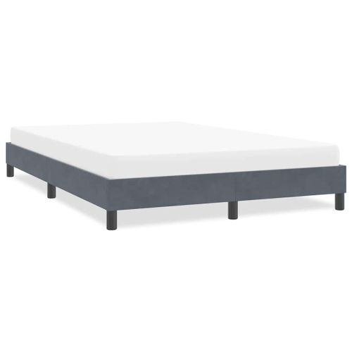 Vidaxl Cadre De Lit Sans Matelas Gris Foncé 160x220 Cm Velours