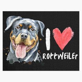 Puzzle en bois Chien Rottweiler, groupe familial correspondant Noël 3 300 pièces 38x26 cm jouet décoration mur