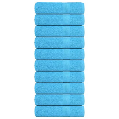 Vidaxl Serviettes De Douche 10pcs Turquoise 70x140cm 360g/M² 100%Coton