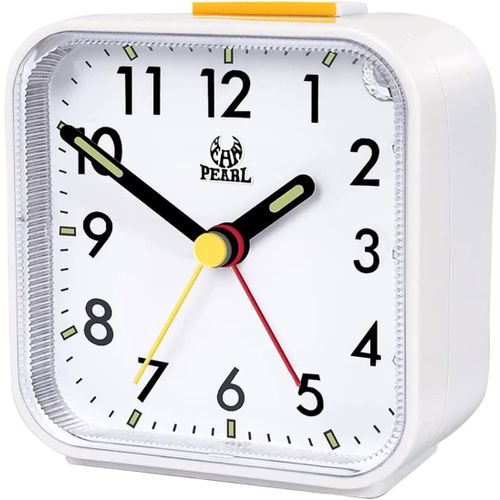 Analogique Silencieux sans Tic-Tac,Petite Réveil De Voyage Silencieux sans Tic-Tac, Réveil Lumineux Idéal pour Famille/Bureau(Blanc)