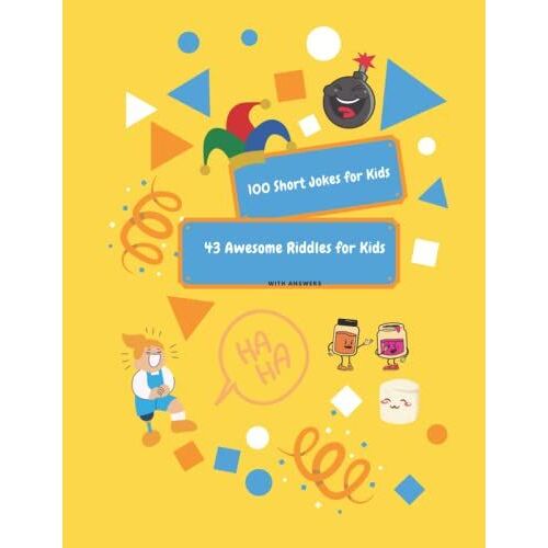 100 Short Jokes For / 43 Awesome Riddles For Kids / Word Search For Kids: Theres Nothing Better Than The Sounds Of Kids Giggling !! (Black And White Version)