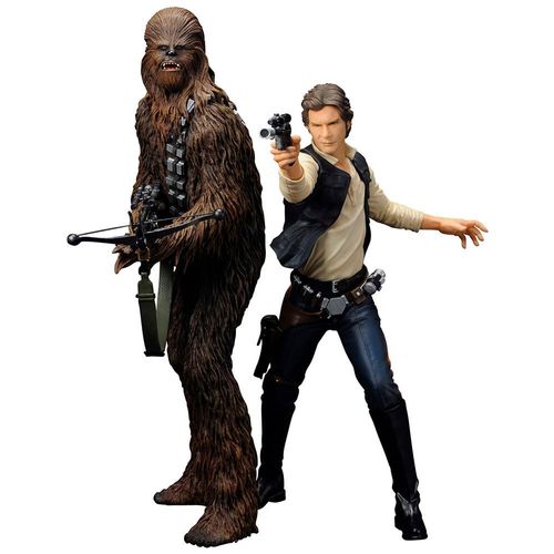 Star Wars Pack 2 Statuettes Pvc Artfx+ Han Solo & Chewbacca 18 Cm