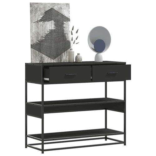 vidaXL Table console noir 90x35x80 cm bois d'ingénierie