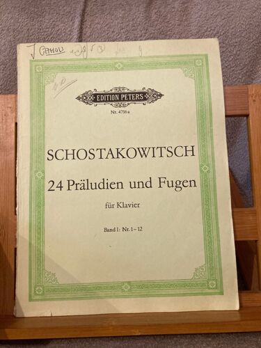 Chostakovitch 24 Préludes Et Fugues Pour Piano Vol. 1 Partition Peters N°4716a