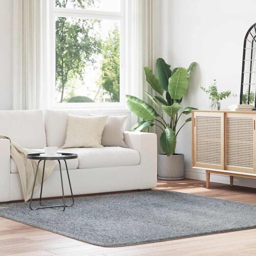 Vidaxl Tapis Shaggy À Poils Longs Navarra Gris Argenté 200x200 Cm