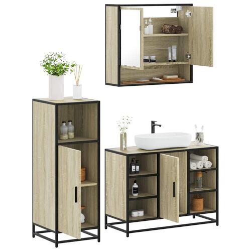 vidaXL Ensemble de meubles de salle de bain 3 pcs chêne sonoma