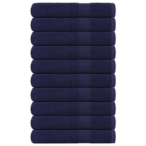 vidaXL Serviettes de sauna 10 pcs bleu marine 80x200 cm 100% coton