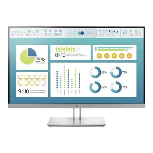 HP EliteDisplay E273 - Écran LED - 27" - 1920 x 1080 Full HD (1080p) @ 60 Hz - IPS - 250 cd/m² - 1000:1 - 5 ms - HDMI, VGA, DisplayPort - noir (couvercle arrière), argent (lunette avant, cadre et support) - pour HP t240, t430, t640; Elite Slice...
