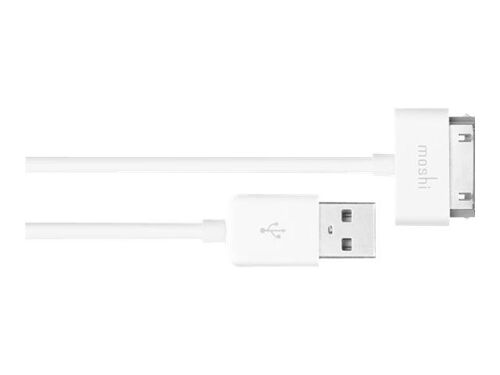 moshi - Câble de chargement / de données - USB mâle pour Apple Dock mâle - 85 cm - blanc - pour Apple iPad/iPhone/iPod (Apple Dock)