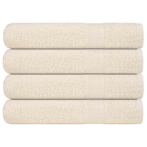 Vidaxl Serviettes 4 Pcs Crème 100x200 Cm 360 G/M² 100% Coton