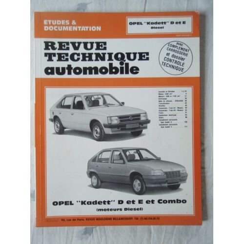Revue Technique Automobile Des Opel Kadett D Et E Et Combo Diesel