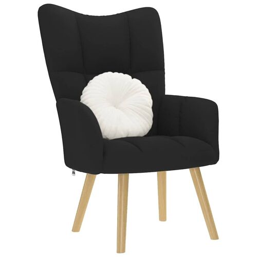 vidaXL Chaise de relaxation Noir Tissu
