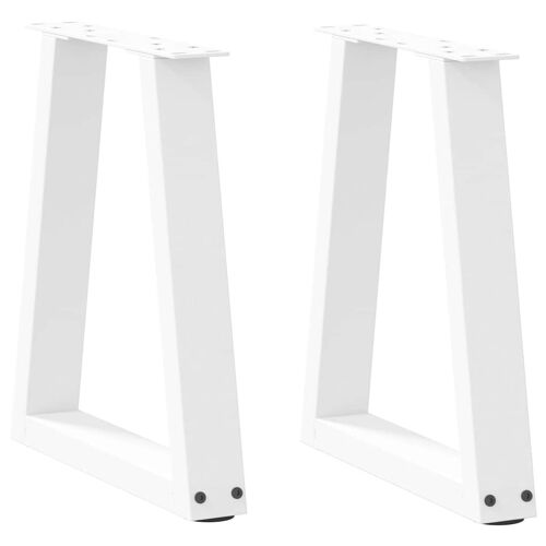 vidaXL Pieds de table à manger forme de V 2 pcs blanc 38x(42-43,3) cm