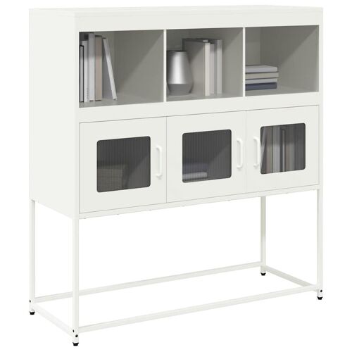 vidaXL Buffet blanc 100,5x39x107 cm acier laminé à froid
