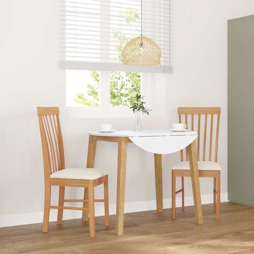 vidaXL Chaises à manger coussins 2 pcs bois massif caoutchouc