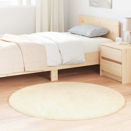 Vidaxl Tapis Shaggy À Poils Longs Navarra Crème 120x120 Cm Polyester