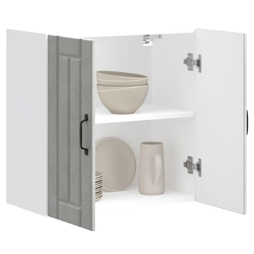 vidaXL Armoire murale de cuisine Lucca gris béton bois ingénierie