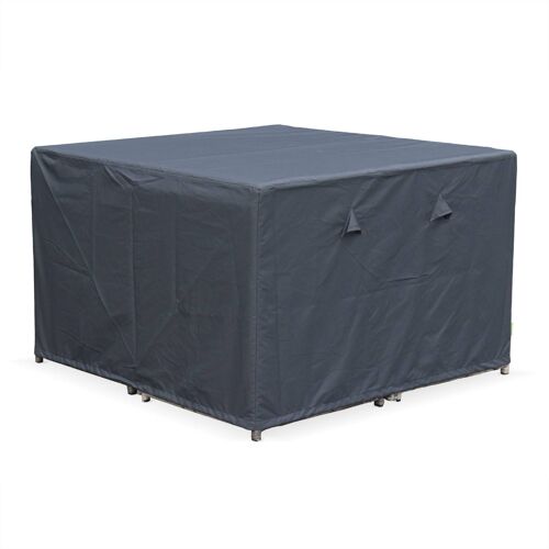 Housse De Protection 112x112cm Gris Foncé Bâche Carrée En Polyester Enduit Pa Pour Tables De