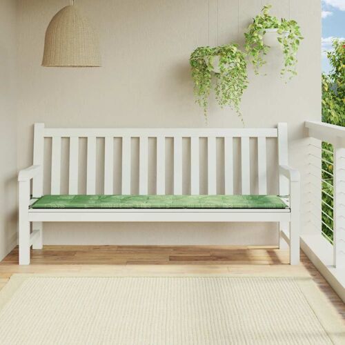 Vidaxl Coussin De Banc De Jardin Motif De Feuilles 200x50x4 Cm Tissu