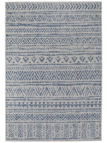 Tapis D'extérieur Cleo Bleu 300x400 Cm - Tapis Outdoor Pour Balcon, Terrasse Et Jardin