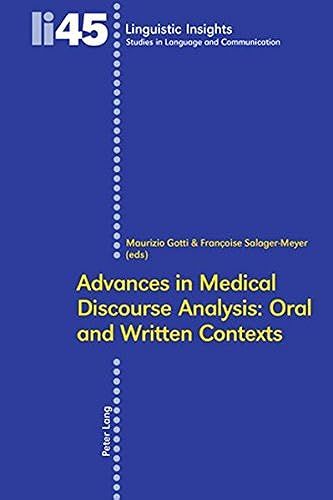 Advances In Medical Discourse Analysis: Oral And Written Contexts