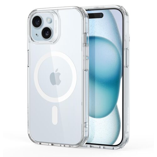 ESR Coque pour iPhone 15, Compatible avec MagSafe, Protection Antichoc Militaire, Anti-jaunissement, Dos Anti Rayures, Coque Magnétique pour iPhone 15, Série Classic, Transparent