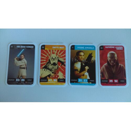 Lot De 4 Cartes Star Wars Numéros 4-56-65-88