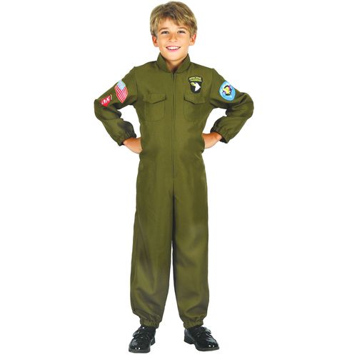 Déguisement Pilote De Chasse Garçon - Taille: L 10-12 Ans (130-140 Cm)