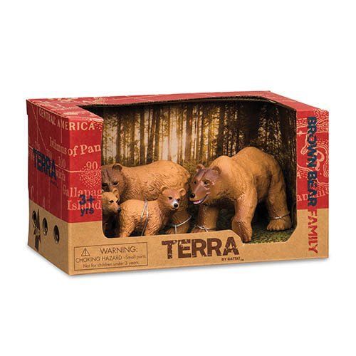 Terra - 44649 - Figurine - Famille De Ours Brun