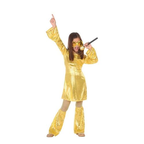 Déguisement De Disco Doré Pour Fille (Taille 10-12a)