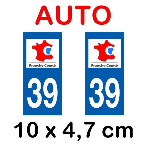 Autocollant Plaque Immatriculation Voiture Dpt 39 Jura