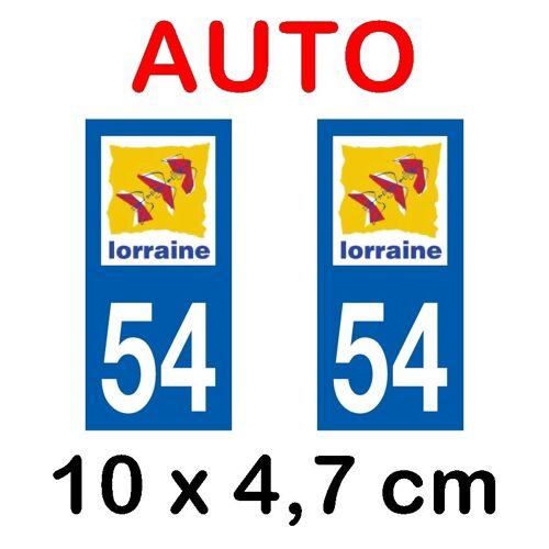 Autocollant Plaque Immatriculation Voiture Dpt 54 Meurthe Et Moselle