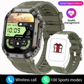 Montre Intelligente Robuste Et Durable,Étanche Ip68,Écran Hd 2.01,Bluetooth,Voix,Android,Ios,Xiaomi - Type Green