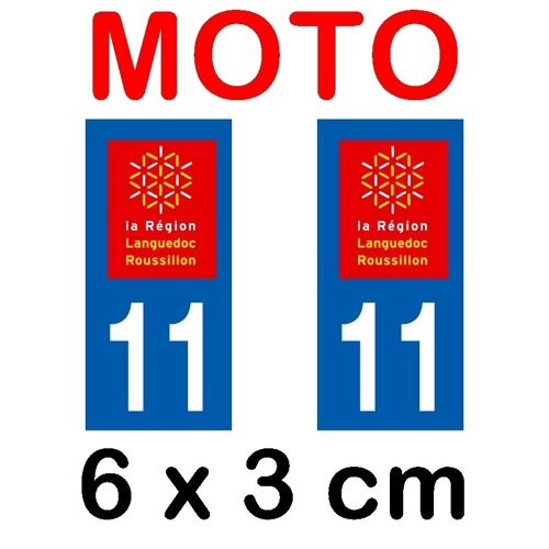 Autocollant Plaque Immatriculation Moto Dpt 11 Aude