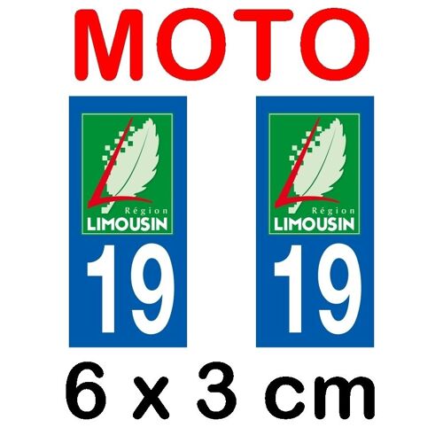 Autocollant Plaque Immatriculation Moto Dpt 19 Corrèze