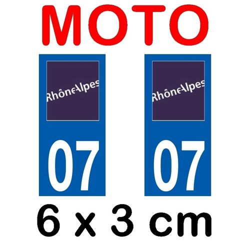 Autocollant Plaque Immatriculation Moto Dpt 07 Ardèche