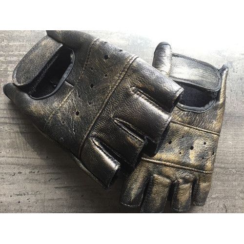 Steampunk Marron Clou Paire Gants Mitaines Cuir Solide Clou Métal Pics Force Motard Airsoft Chasse Vélo Sport Gothique Rock Biker Punk