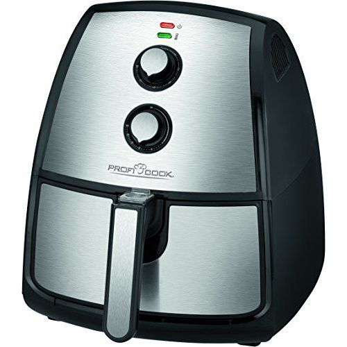 Profi Cook 501115à  Air Chaud Friteuse 3,5l Contenance, Thermostat Réglable En Continu, Minuterie, 1500w, Noir/Acier Inoxydable