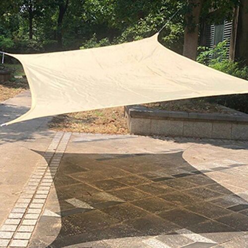 Kaki - Voile D'ombrage Grise Rectangulaire, Carré Et Imperméable 420d, Auvent D'extérieur Pour Jardin, Piscine, Camping, Randonnée, Abri Solaire