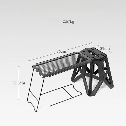 Tabouret De Pliage De Table - Table Pliante Multifonctionnelle D'extérieur, Table À Grille, Tabouret De Table D'appoint, Table De Camping Portable, Rangement En Fer, T1