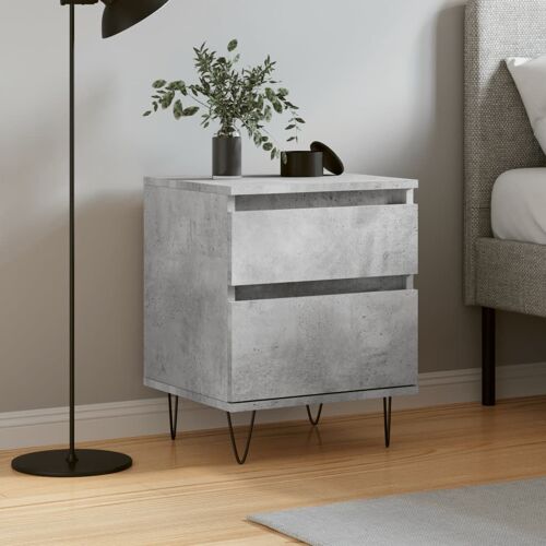 vidaXL Table de chevet gris béton 40x35x50 cm bois d'ingénierie