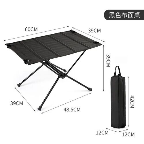 Noir - Table Et Chaise Pliantes Portables Pour L'extérieur, Ultralégère, Véhicule, Dultable, Voyage Sur La Route, Pique-Nique, Camping