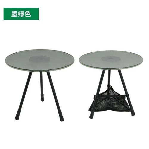 Gris - Table De Camping Pliante En Alliage D'aluminium, Table Ronde Télescopique, Table À Manger À Trois Pieds, Portable, Café, Randonnée, Pique-Nique, Relevable