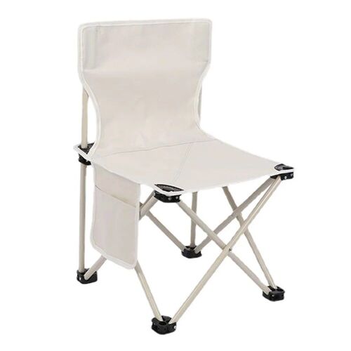 Chaises Blanches - Chaise De Camping À Dossier Simple Pliable, Chaise D'extérieur, Chaise Paresseuse, Coussin De Pique-Nique, Chaises De Plage, Jardin, Nature Ifa