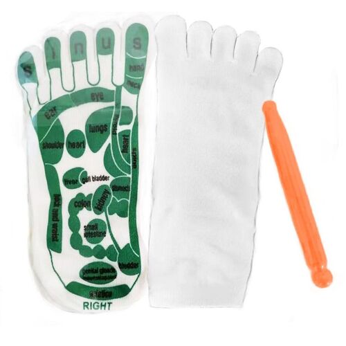 Chaussettes De Réflexologie Acupression, En Coton Séparé, Pour Massage Du Pied, À Cinq Orteils, En Anglais