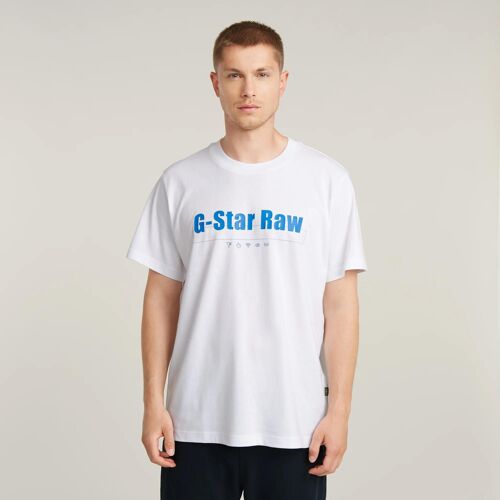 T-Shirt Symbols Print Loose - Blanc - Hommes